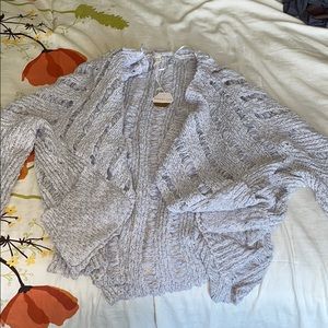 Grey knit cardigan